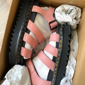 Dr. Martens - Blaire Women's Pisa Leather Strap Sandals - Peach/Beige Size 7